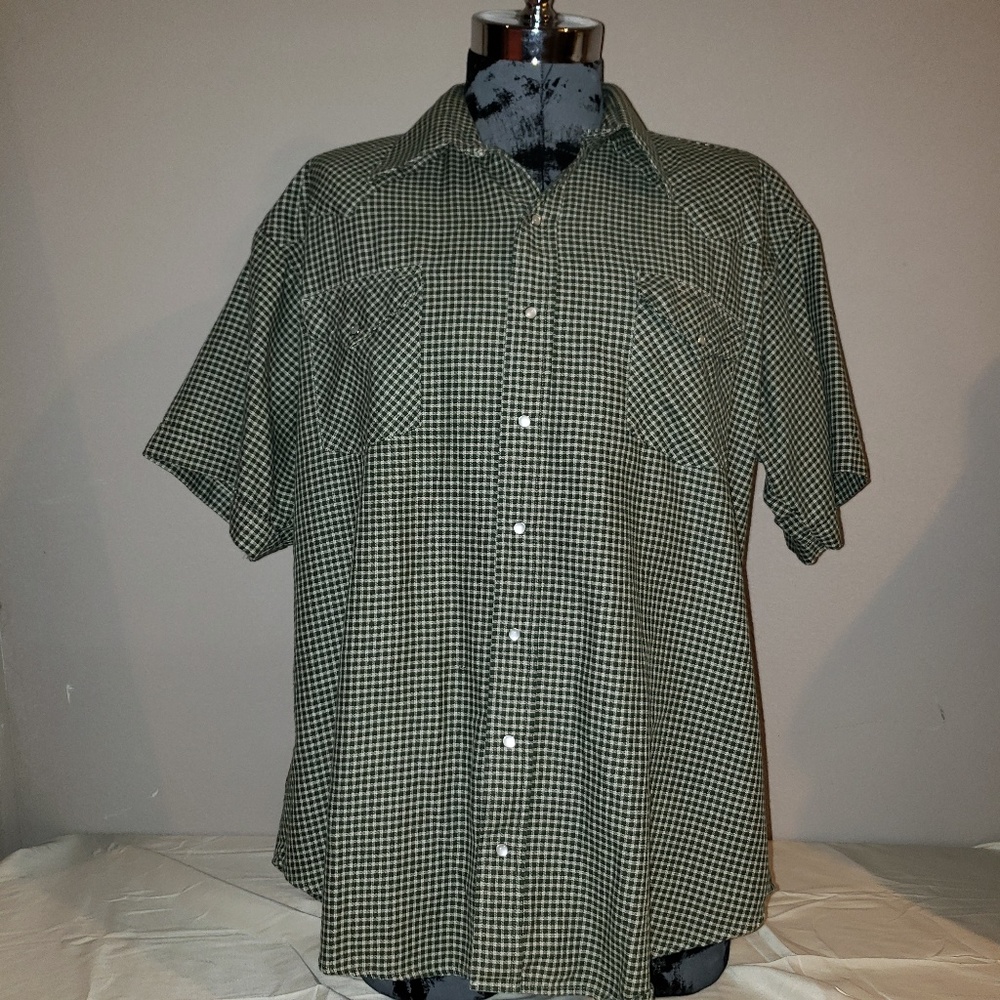 Ruddock Western Shirt Pearl Snap Size 18 1/2 b/g